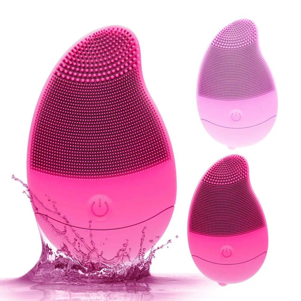 Facial Cleansing Brush New Electric 6 Gears Massage Silicone Waterproof Facial Cleaning Brush Exfoliator Skin Care Face Mini Portable Sonic Vibration