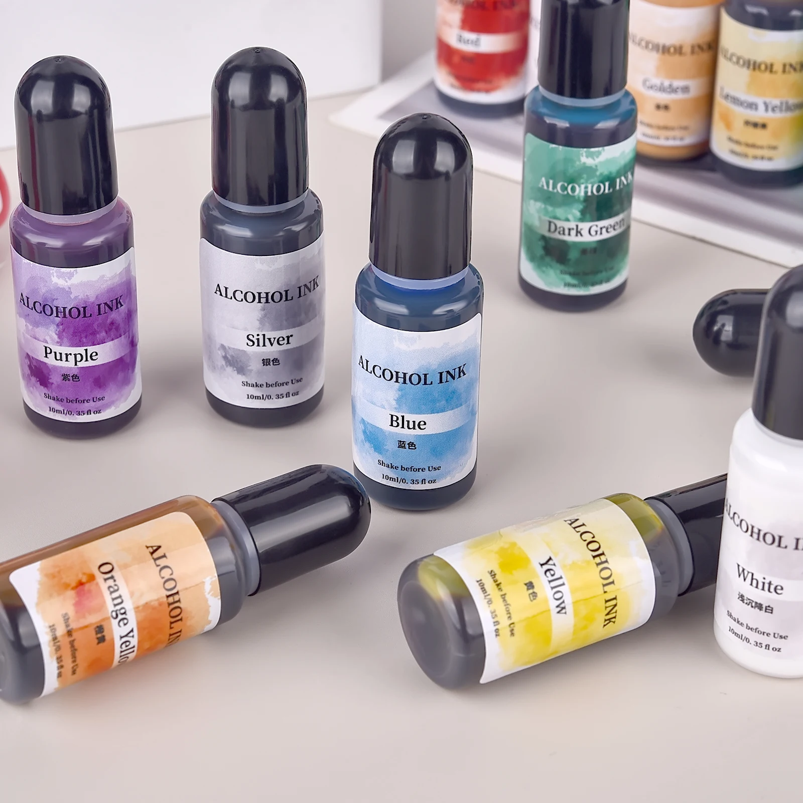 10Ml 에센스 수지 알코올 액체 염료 확산 수용성 DIY 쥬얼리 공예 에폭시 수지 석고 시멘트 금형 28 색상