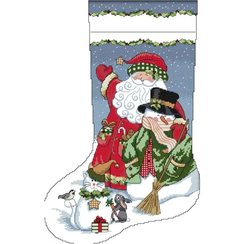 Festive Cartoon Pattern Cross Stitch Kit - DIY Embroidery Home Decor Gift Set