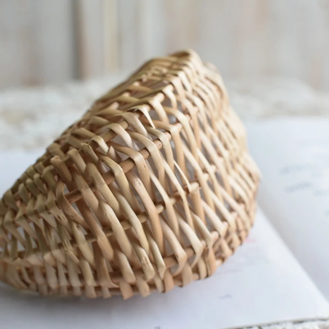 Rattan Kosár Félhold Fonott Fűzszalma Kicsi Szőtt Fogantyú Esküvői Virág Lány Kosarak - Image 6