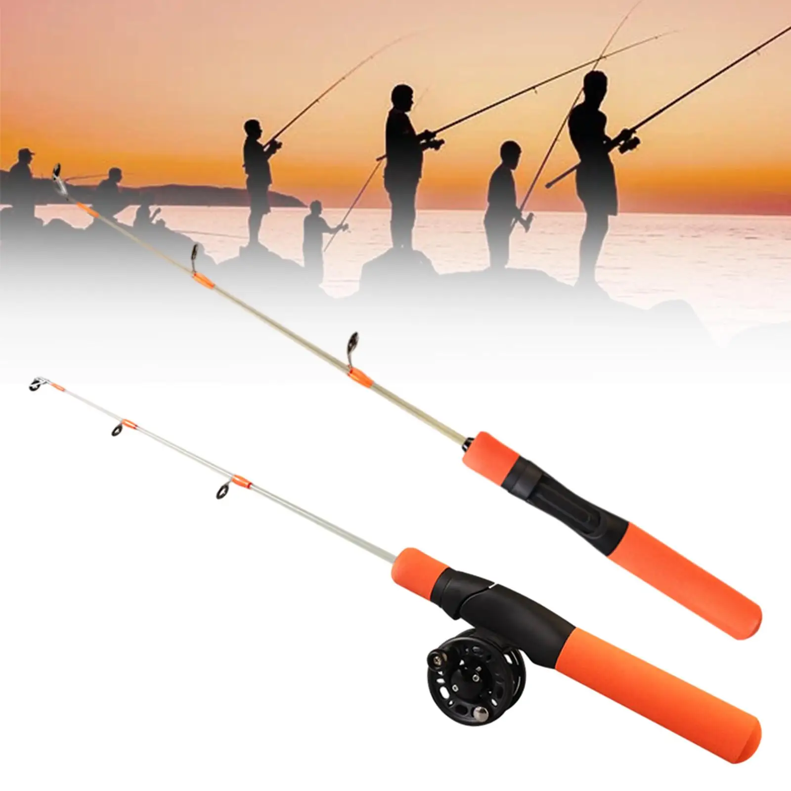 Ice Fishing Rod Glass Fiber for Adults Fishing Accessory Travel