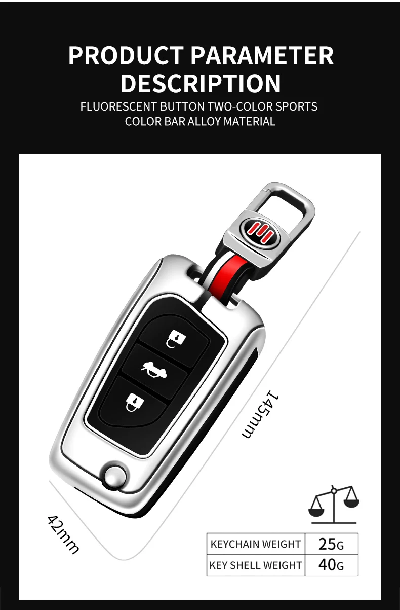 Zinc Alloy Car Key Case Cover Shell Fob For Toyota Auris Corolla Avensis Verso Yaris Aygo Scion TC IM Camry RAV4 Forturner Hilux - S576cd86b58304fb7bd23d8bec77d4366r