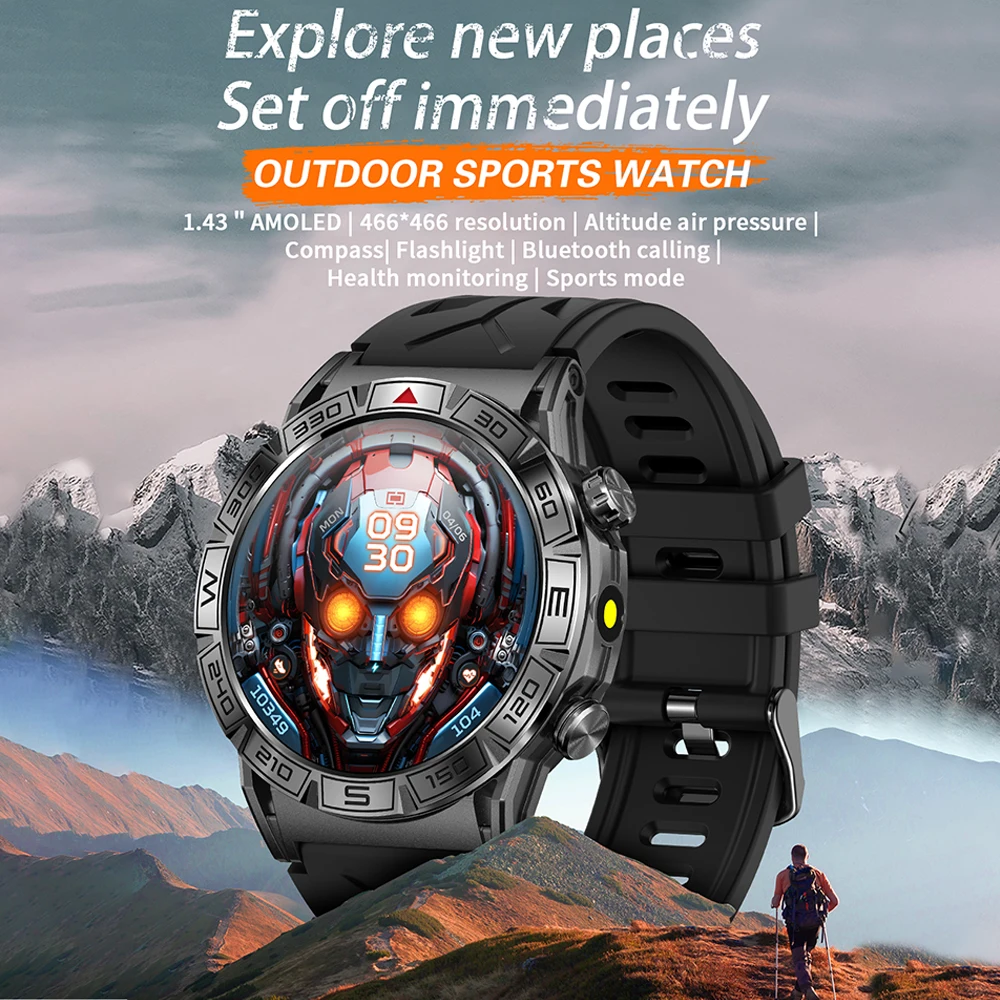 KC80 reloj inteligente AMOLED con Bluetooth, dispositivo con batería de 450mAh, rastreador de actividad deportiva, asistente de voz IA