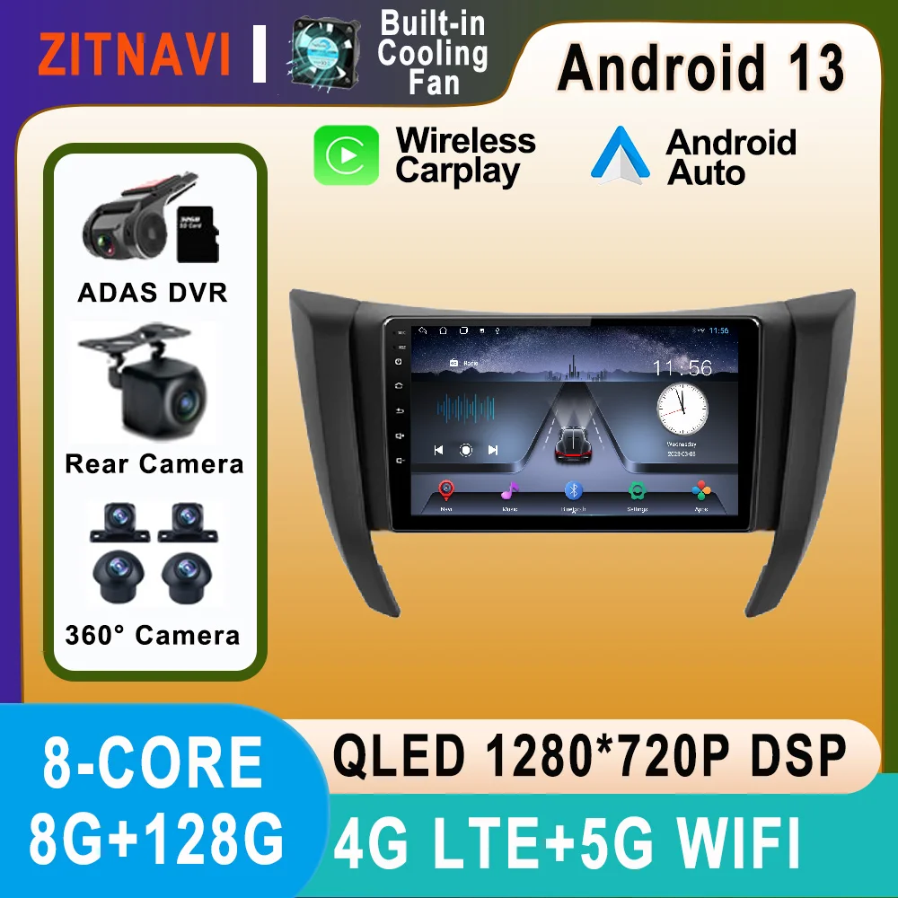 

Android 13 For Nissan Navara NP300 Frontier 2017 Car Radio Video Player Stereo SWC DSP ADAS Navigation GPS 4G Multimedia WIFI