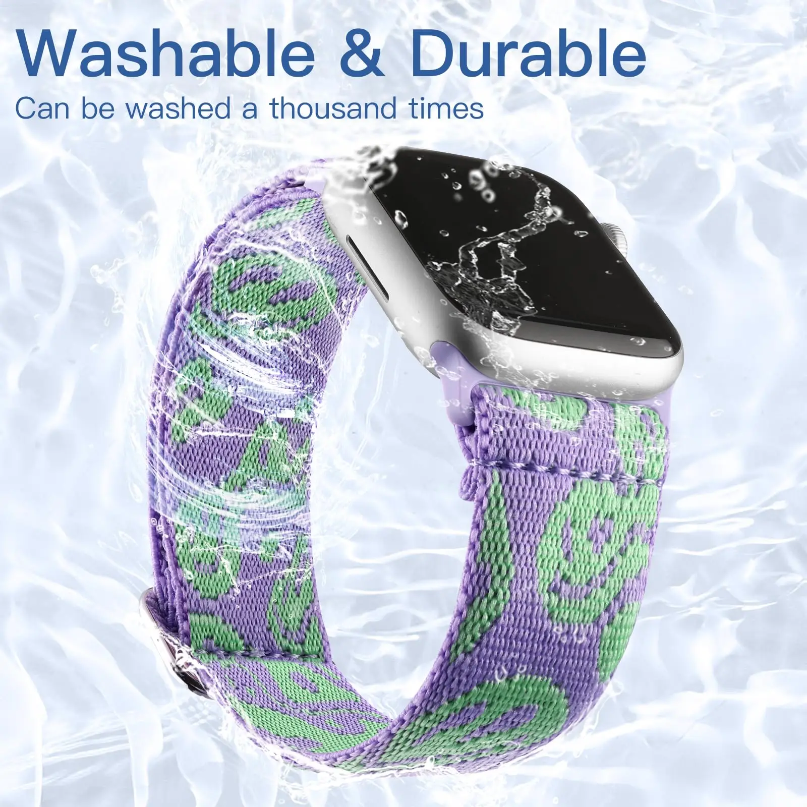 รูปสินค้า สายนาฬิกาไนลอนยืด ปรับขนาดได้ สำหรับ Apple Watch ทุกขนาด