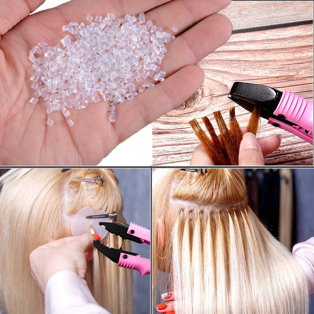 

Italian keratin Glue Grain keratin 50gram Top Quality Glue Granule Transparent Color For I tip/ U-tip Hair Extension