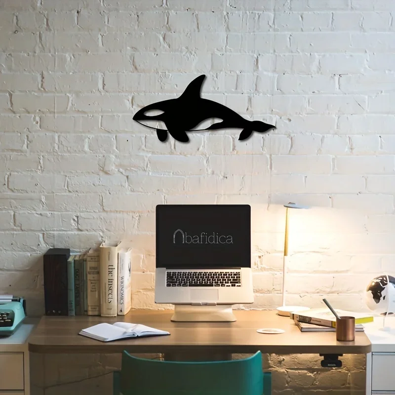 

Black Metal Home Decoration Art Whale Pattern Metal Crafts Interior Decor Home Decor Wall Hanging Decor Metal Art Background