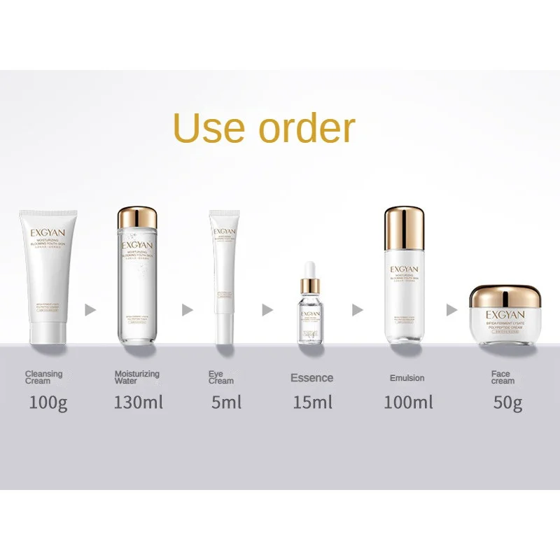 6PCS Repair Skin Care Set Face Cream Cleanser Toner Eye Cream Yeast Niacinamide Serum Moisturizing Brighten Oil Control