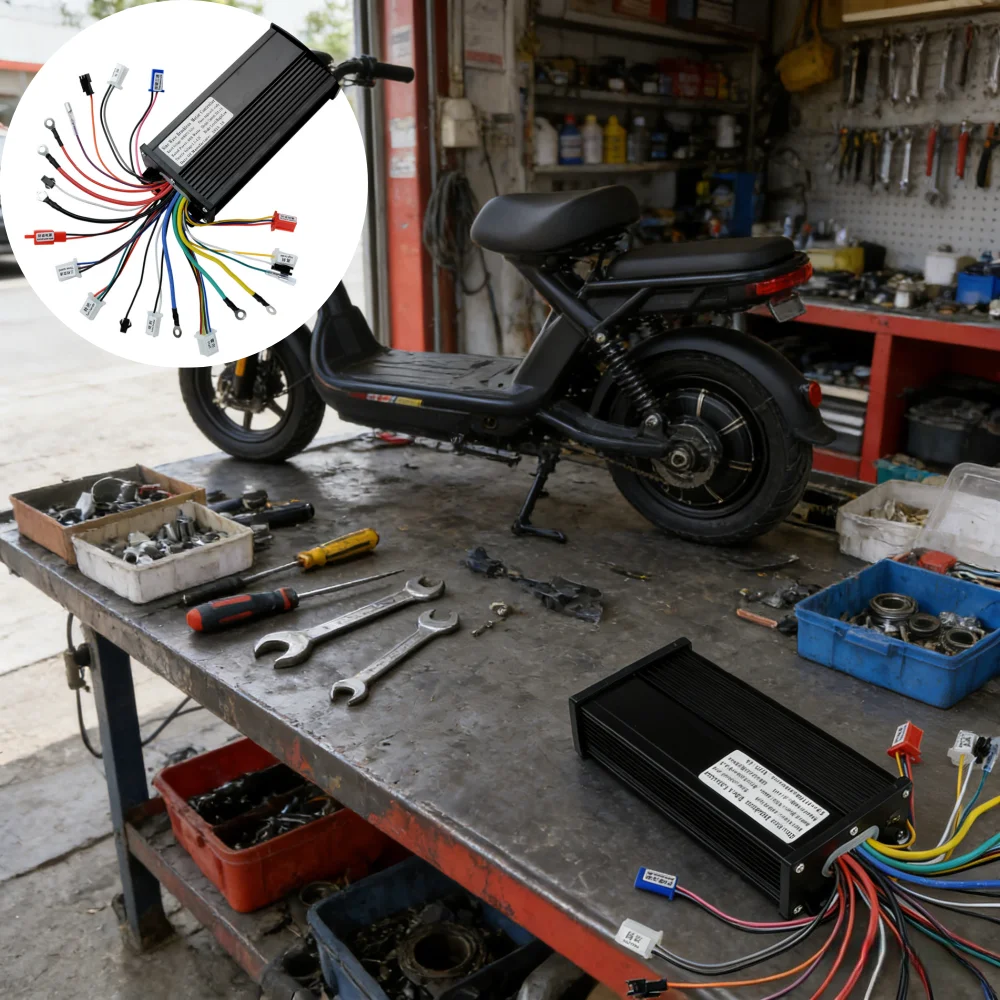 Controller per bici elettrica a onda sinusoidale da 800 W con ampia tensione 48 V 60 V 72 V Corrente 35 A e modalità di tripla velocità per scooter/motociclette elettriche