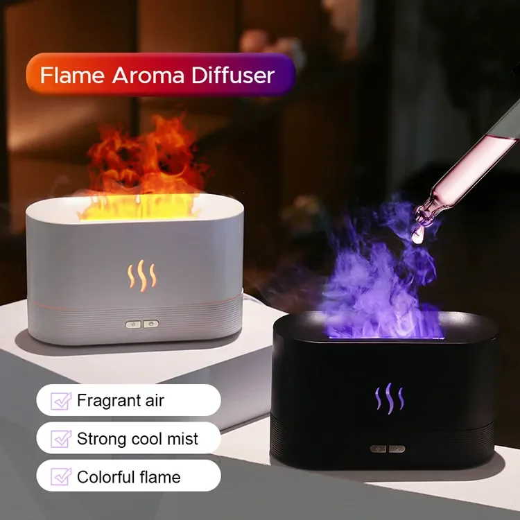 Hot Sell Flame Diffuser Humidifier Ultrasonic USB Fire Essential Oil Flame Aroma Diffusers