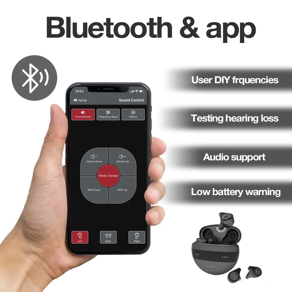 2022 Best Bluetooth Hearing Aid Rechargeable Hearing Aids for Seniors Personal Sound Amplifier Adults Hearing Assist Devices 4