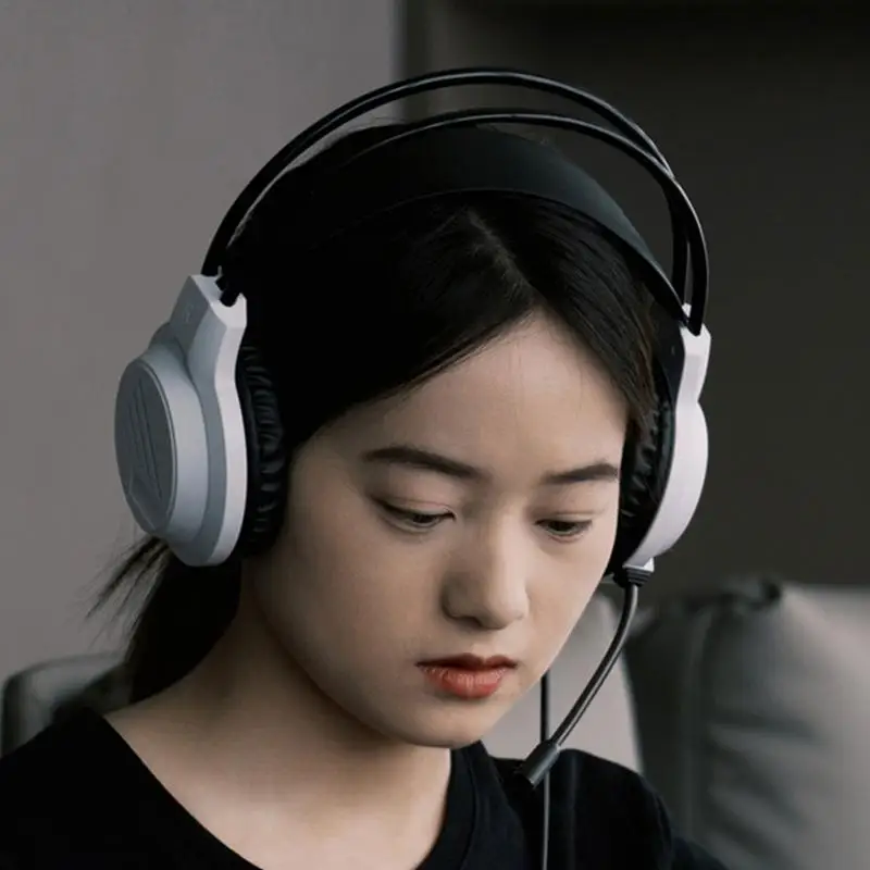 Gamer Headphones Over-Ear Wired Headset Video Games Headsets With Adjustable Mic Computer Headset For Laptop Computer Video