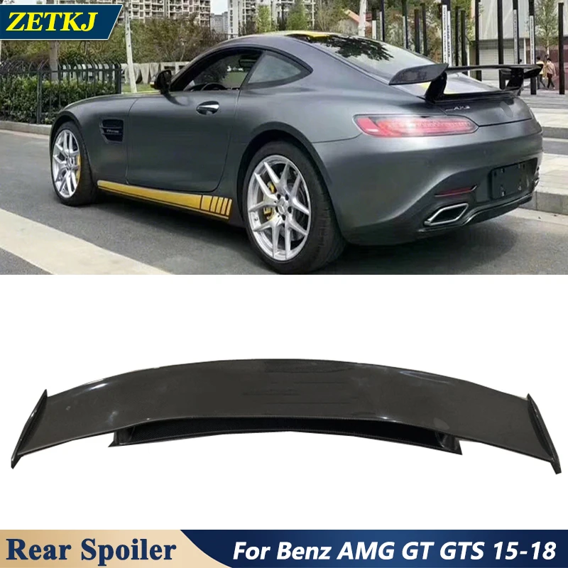 

Modify to GTR Style Real Carbon Fiber Car Back Trunk Wing Tail Double Layer Rear Spoiler For Benz AMG GT GTS Coupe 2015-2018