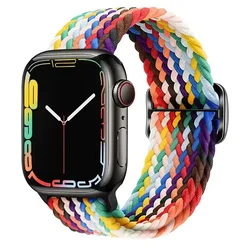 Braided Solo Loop Elastic Watch Strap Bracelet - 42 - 44 - 45 - 49 - S10 46mm (15 official rainbow)