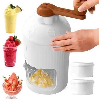 Manual Snow Cone Machine Slushies Maker Machine Portable Smoothies Hail Ice Breaker Crushed Ice Machine With Ice Cube Tray For 1