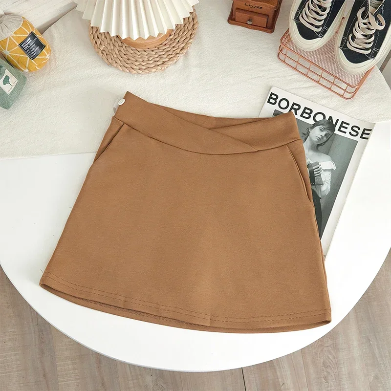 Korean Style Summer Maternity Pencil Skirt with Shorts Lining Thin Low Waist Office Lady A-line Mini Skirts Pregnant Woman Skort