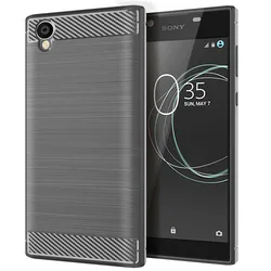 Carbon Fiber Shockproof Phone Case with Full Protective Back Cover for Sony Xperia L1 (Grey)