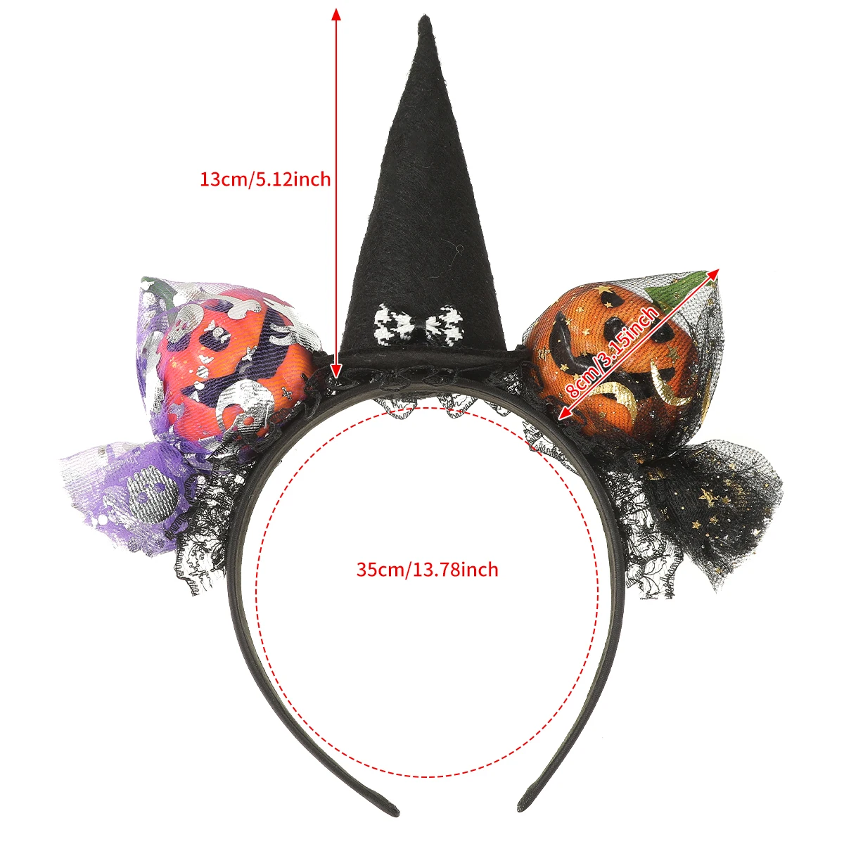 Halloween Pumpkin Headband Black  Hair Hoops Cute Festival Head Hoops Bezel Headwear Fashion Girls Ladies Hair Accessories