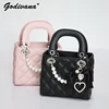 Mine Mass-Produced Japanese Girl Hand Made Bag Bowknot Sweet Cool Diana Bag with Bag Pendant Ladies Small Leather Bags 1