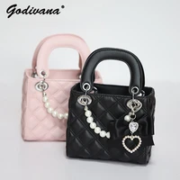 Mine Mass-Produced Japanese Girl Hand Made Bag Bowknot Sweet Cool Diana Bag with Bag Pendant Ladies Small Leather Bags 1