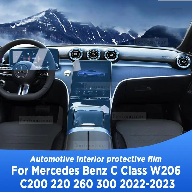 

For Mercedes Benz C Class W206 C200 220 260 300 2022 Gearbox Panel Navigation Automotive Interior Protective Film Anti-Scratch