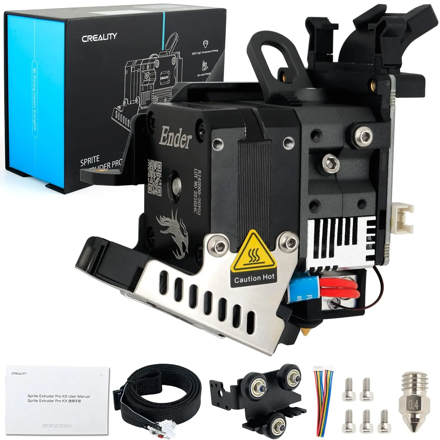Creality Sprite Extruder Pro Kit Upgrade Direct Drive All Metal Hotend 300 ℃ Ad Alta Temperatura Per Creality Ender 3/Pro/3 V2/Neo