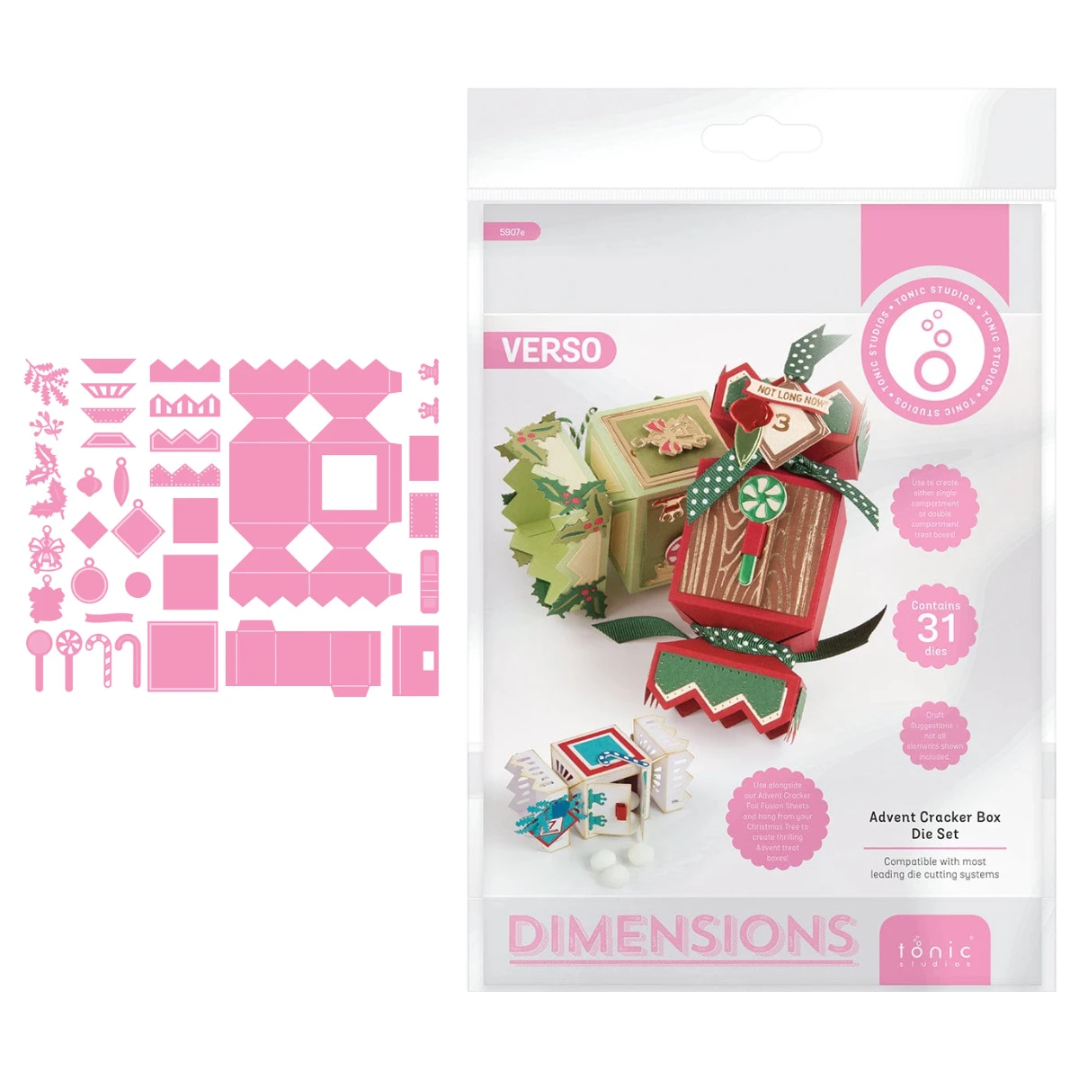 Tonic Twinkling Traditions: Die Advent Cracker Gift Box for Scrapbooking & DIY Crafts