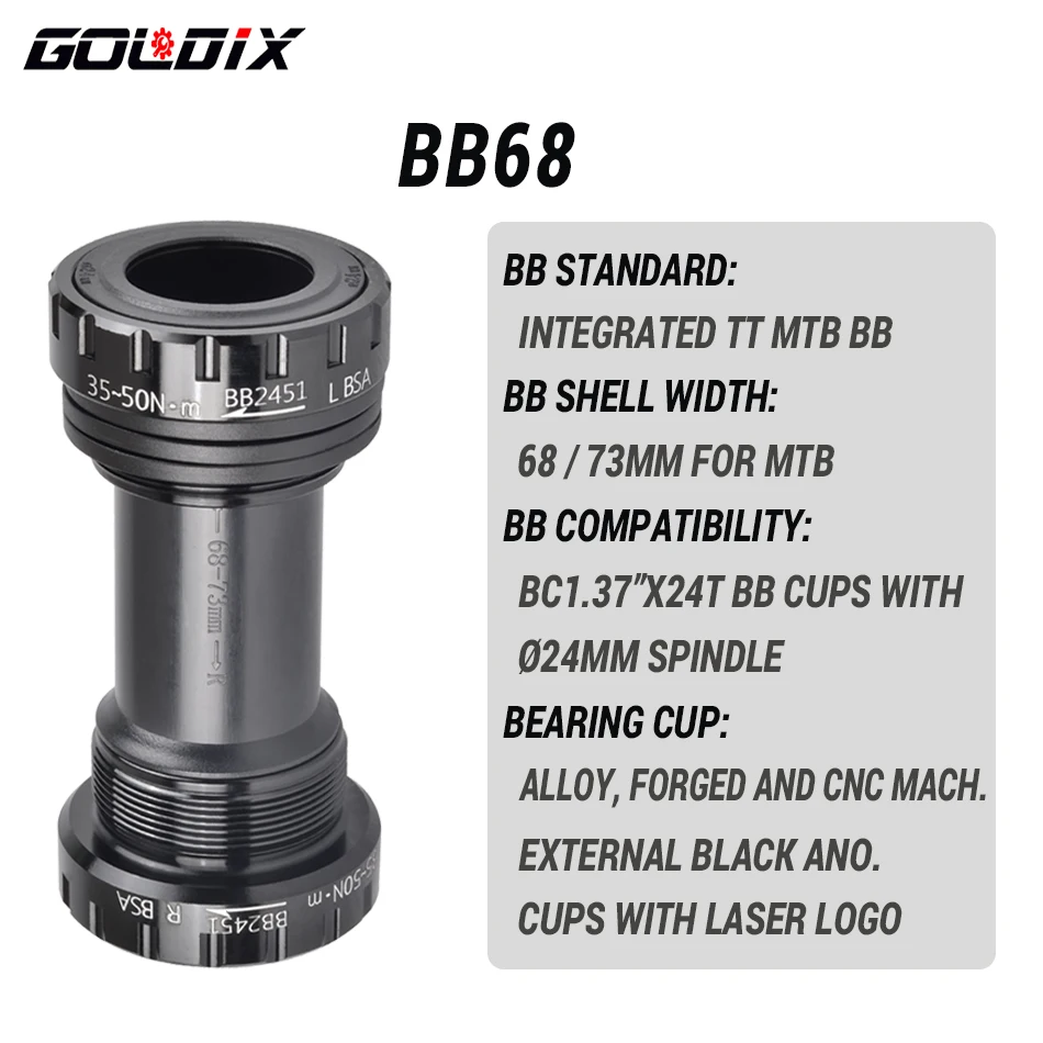 68mm BSA Bottom Bracket 73 Thread Lock CERAMIC Bearing