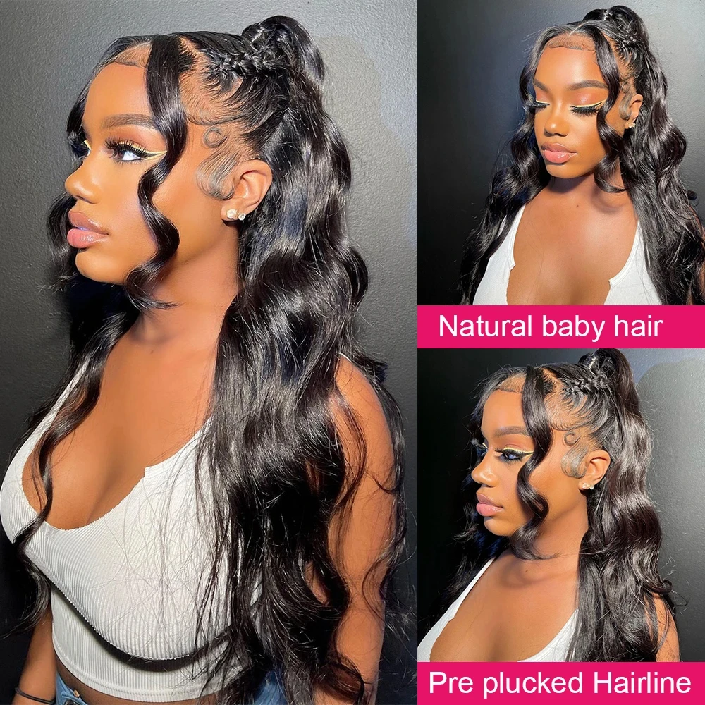 Body Wave Glueless Wig Human Hair Ready to Wear Pre Cut HD 13X6 Lace Frontal Wig Human Hair Preplucked 6X6 Lace Closure Wig