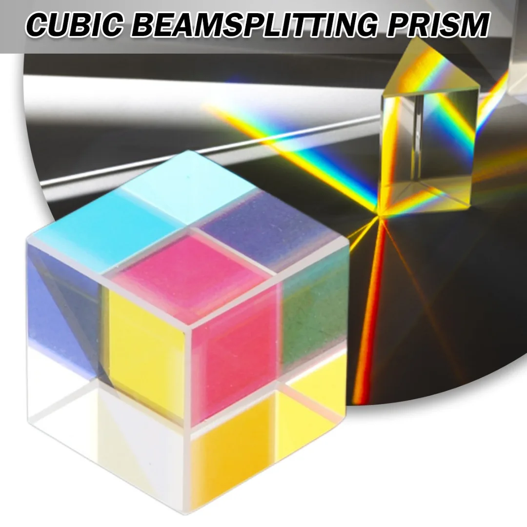 

1pc Color Cube Prism Cubic Beam Light Splitter Crystal Prism Desktop Toy Ornament Mixed Cube For Learning Decoration Home