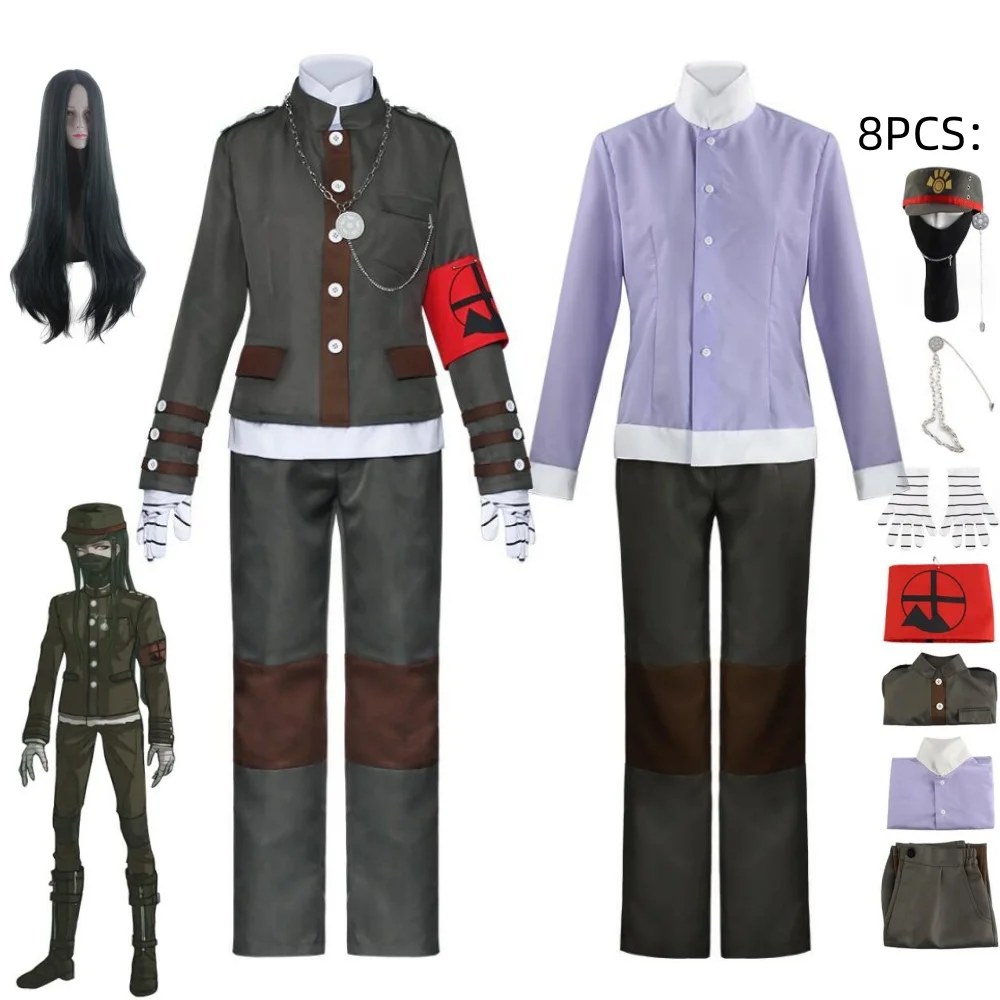 Danganronpa V3 신구지 코레키요 코스프레 코스튬 가발, 남성 유니폼 용수철, 가을 모자 코트 셔츠 바지, 할로윈 세트, 애니메이션 게임