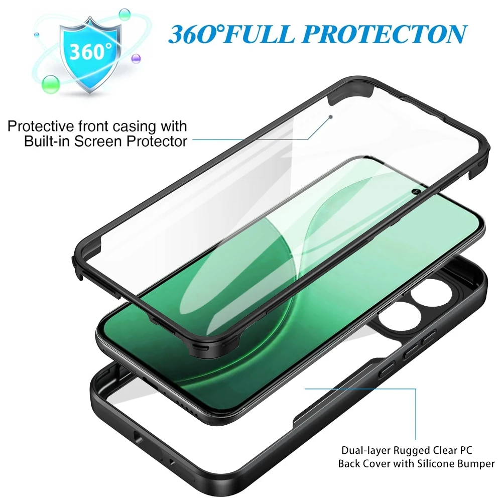 Premium 360° Full Body Shockproof Silicone Bumper Case - Luxury Front Screen Protection