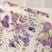 Purple butterfly print pattern makeup bag