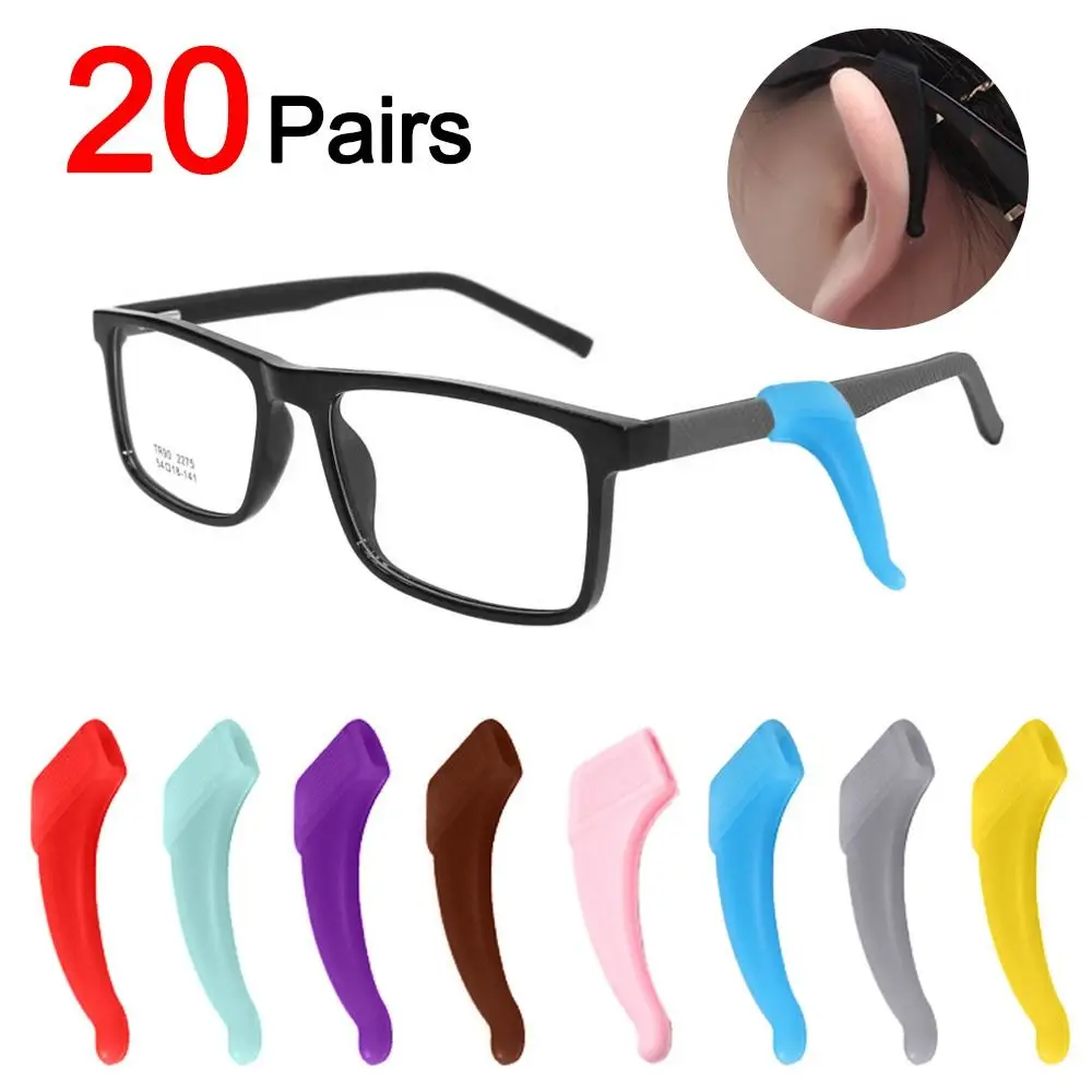 

20Pairs Silicone Ear Hook Anti-slip Glasses Leg Ear Sleeve Bracket Fastener Sunglasses Accessories Grip Anti-fall Eyewear Holder