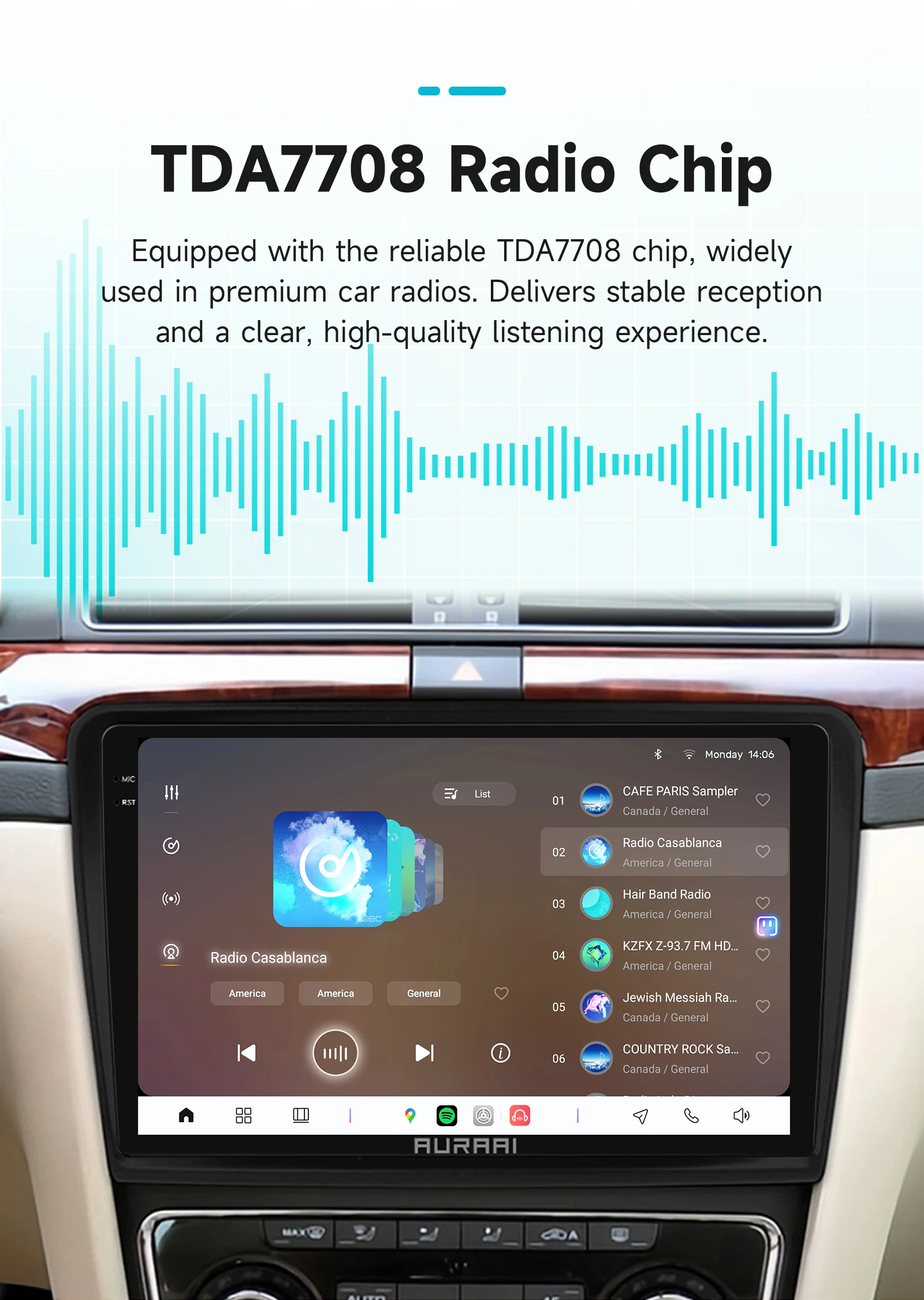 AURAAI 2din Smart Monitor für Skoda Superb 2 2008-2015 Carplay Android 14 Intelligente Autosysteme 2K Display 8+256G ADAS DSP 4G – Detail 21