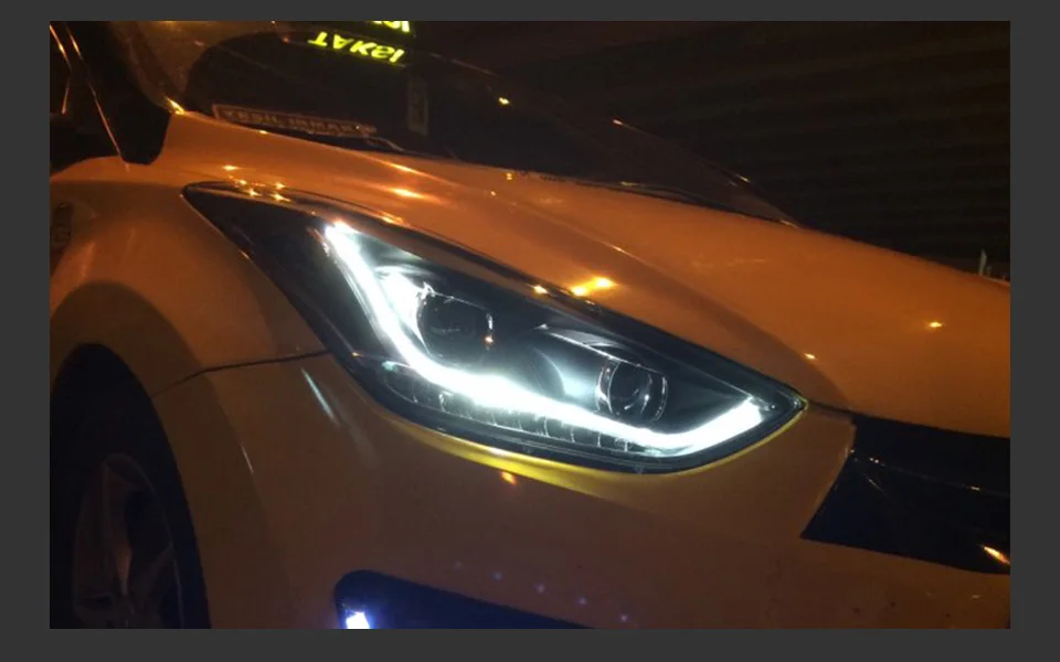 AKD Head Lamp for Hyundai Elantra LED Headlight 2011-2016 Headlights Elantra DRL Turn Signal High Beam Angel Eye Projector Lens
