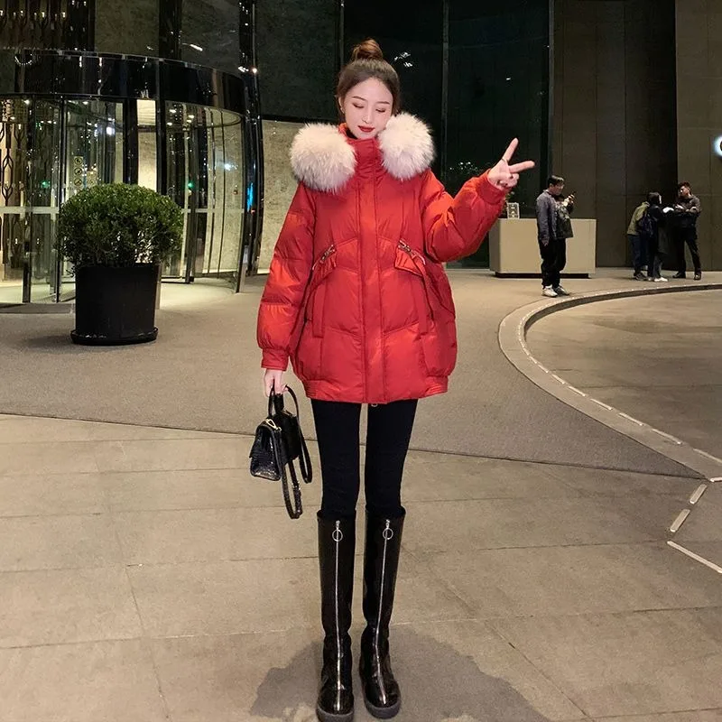 

2023 New Winter Down Cotton Coats Women's Loose Cotton-Padded Parka Coat Female Jacket Korean Style Warm Parkas Hooded Outwear