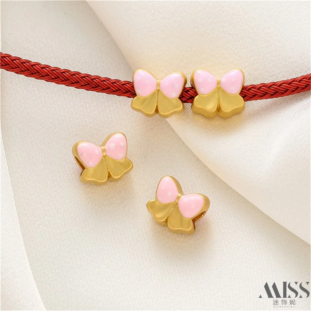 

18K позолоченные матовые золотые капающие масляные бусины с большим отверстием для самостоятельной сборки бриллиантовое ожерелье ювелирные аксессуары B120