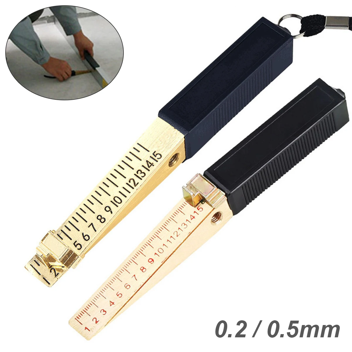 

0.2/0.5mm Wedge Shaped Vernier Feeler Gauge Inspection Flatness Measuring Tools for House Engineering