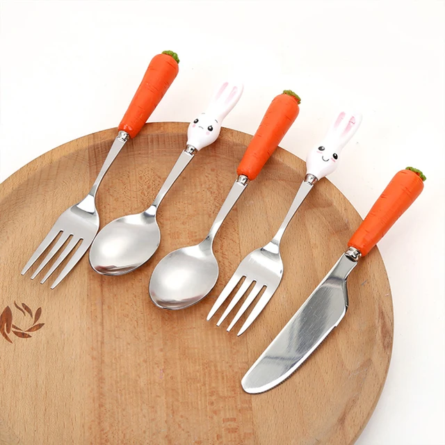 Kids Silverware with Silicone Handle Childrens Safe Flatware Toddler Utensils  Baby Spoons and Forks Set Stainless Steel Cutlery - AliExpress