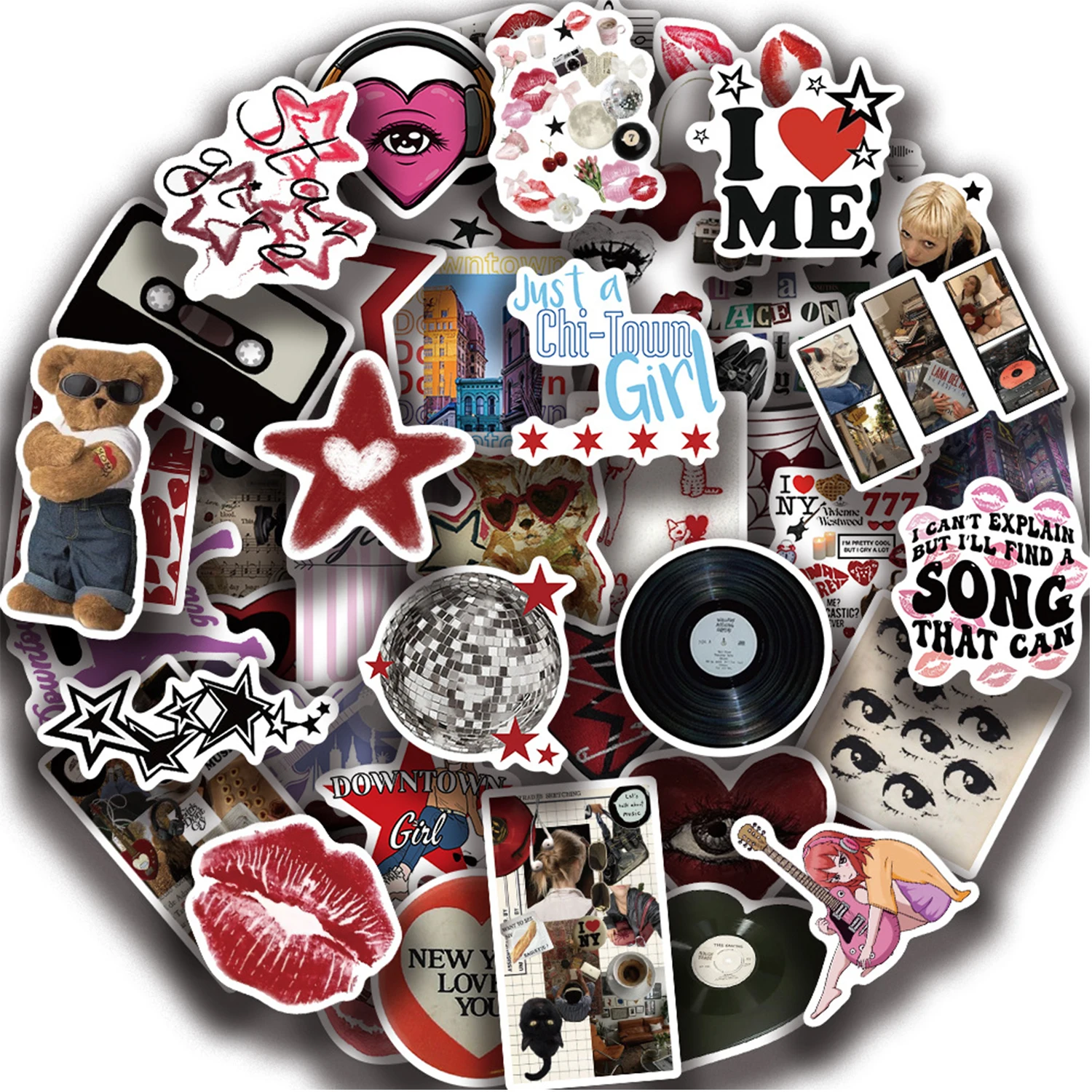 50pcs Downtown Girls Aesthetic Y2K Graffiti Stickers DIY Phone Guitar Laptop Notebook Suitcase Cup Waterproof Sticker Kids Toys 3