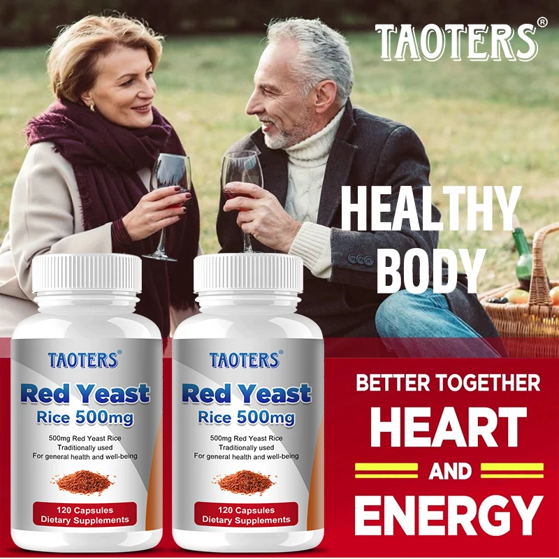 Red Yeast Rice 500mg Vegetable Capsules, Healthy Cholesterol, Supports Healthy Blood Sugar, Cardiovascular and Cardioprotection