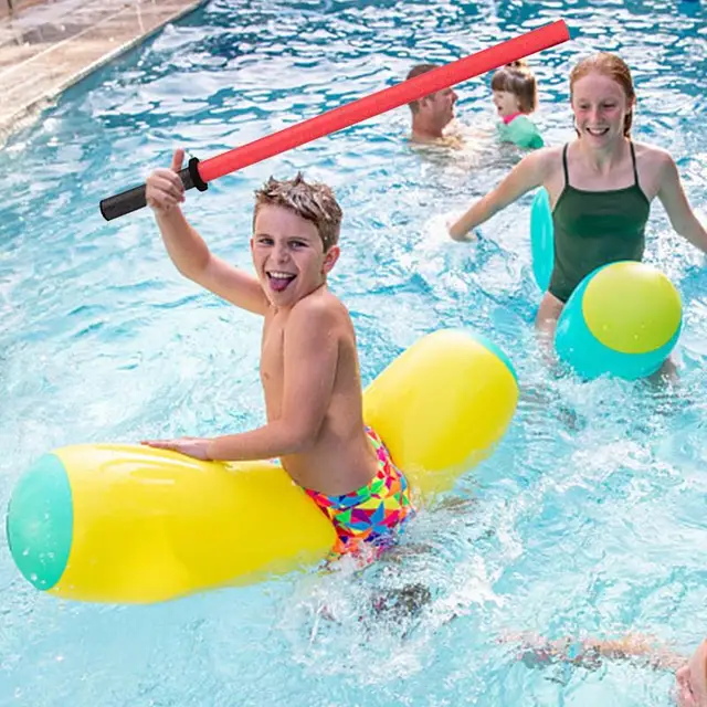 Úszómedence Tészta Úszó Rugalmas Sor Gyűrű Gyerekek Medence Világos Piros Kék Hab Woggle Szilárd Úszás - Image 2