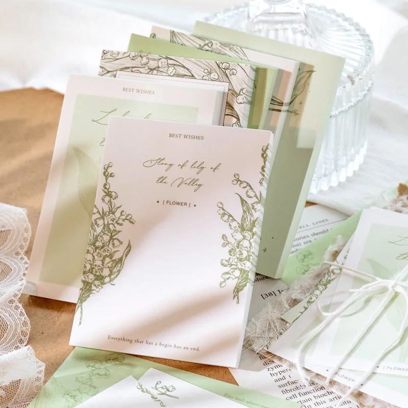 

100pcs/lot Memo Pads Material Paper As far as the bell orchid is concerned Junk Journal Scrapbooking Background Decoration Paper