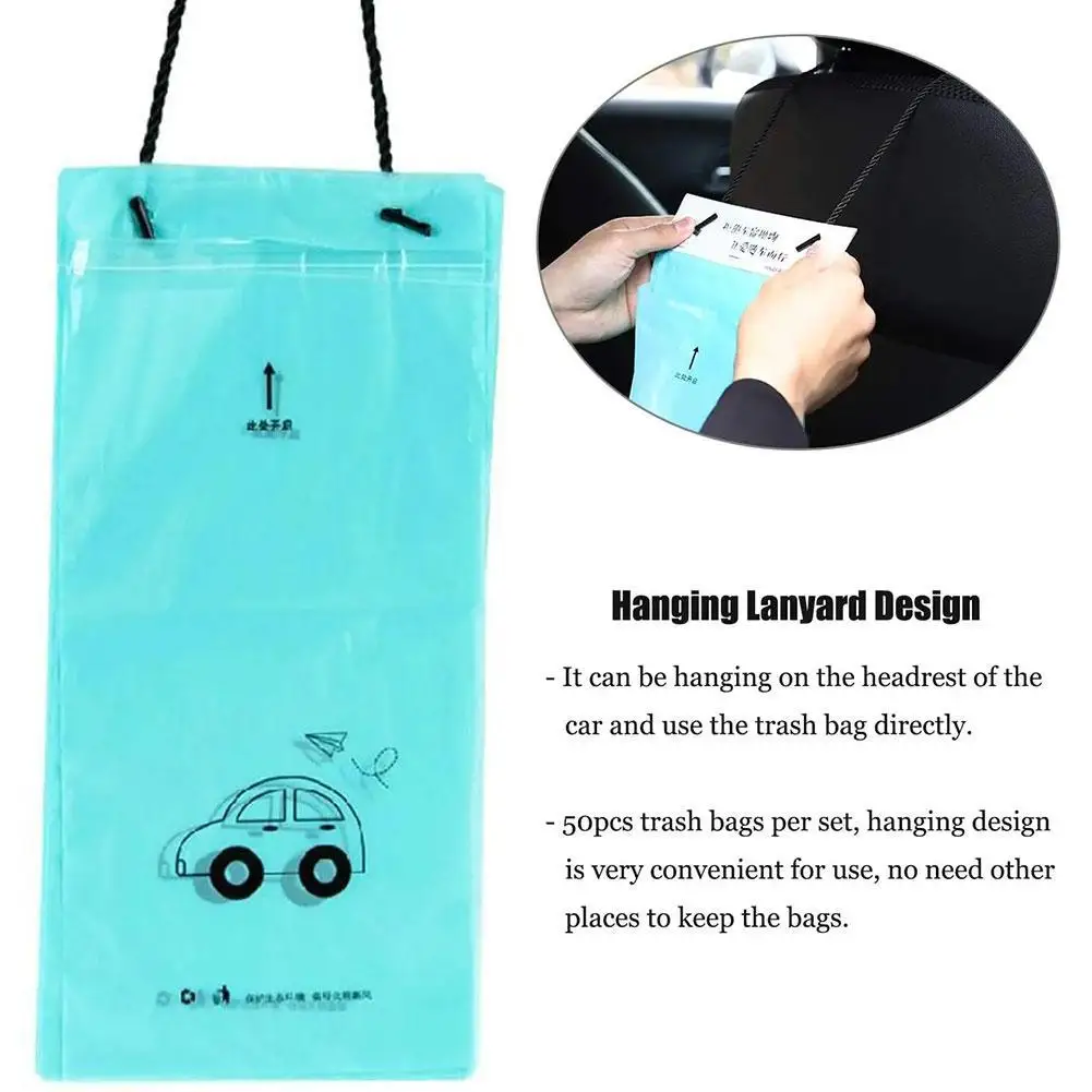 

30/50 шт., биоразлагаемые пакеты для мусора на клейкой основе