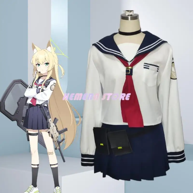 

Game Blue Archive Women Cute Sailor Dress Suit Fox Team Kurumi Cosplay Costume Halloween Carnival Party Uniforms New 2023