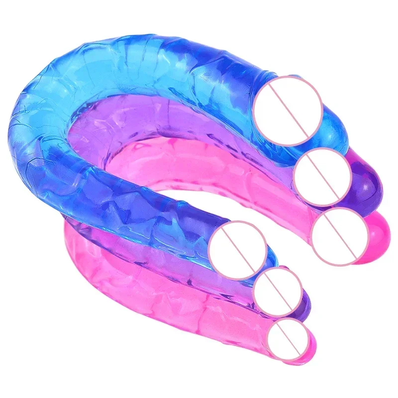 Female Sex Toys Dildo Sex Toys U Shape Double Dildo Flexible Soft Jelly Vagina & Anal Women Gay Lesbian Double Ended Dong Penis Artificial Penis Sex Toys