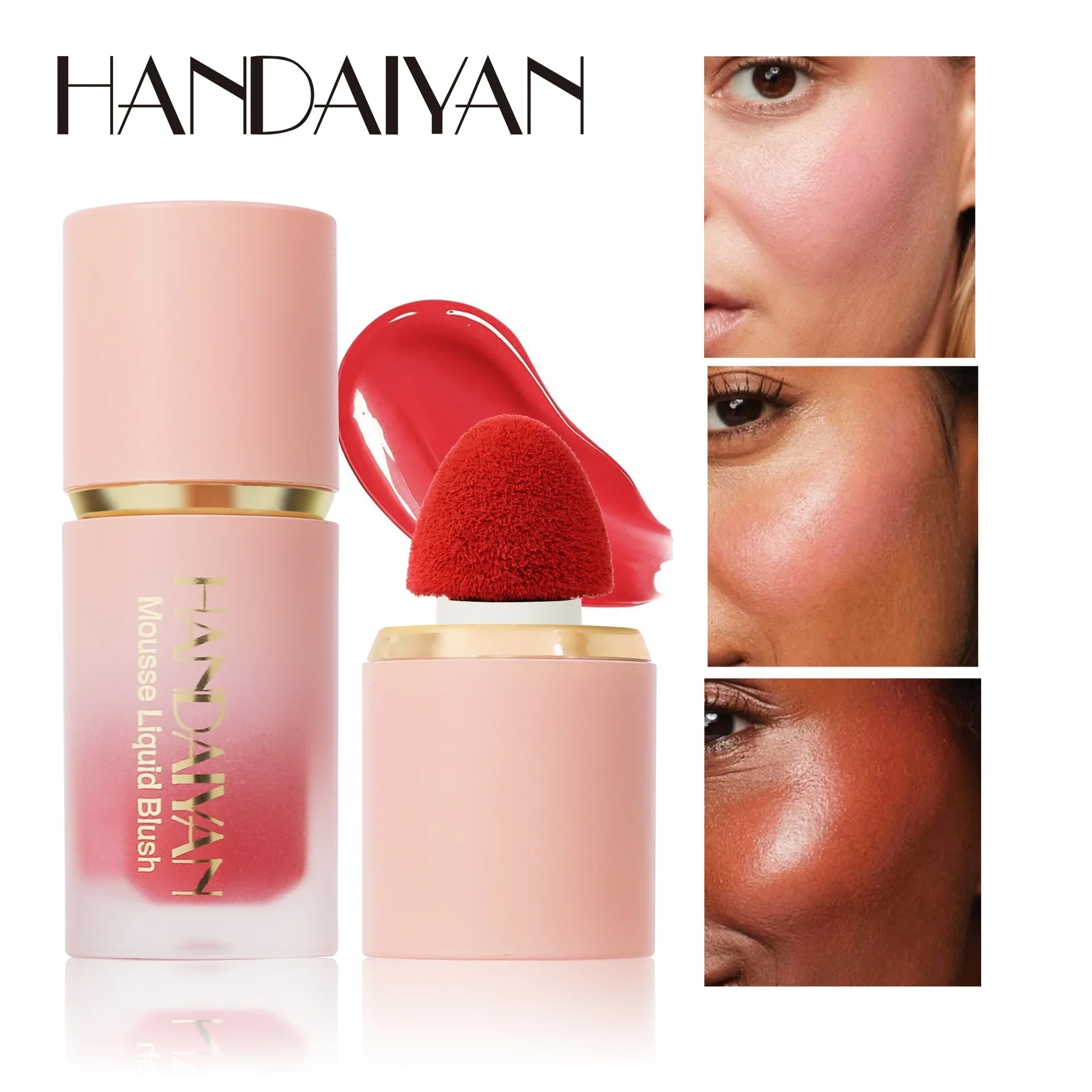 Liquid Blush Facial Matte Makeup Blusher With Sponge Brush Tip