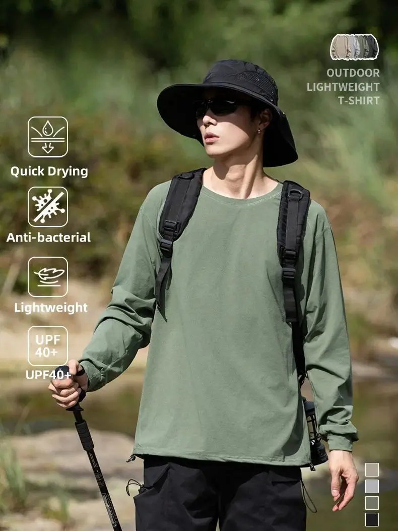 Outdoor Sports Quick Dry Long Sleeve T-Shirt Men Women Breathable Perspiration Lightweight Bottom Soft Mountaineering