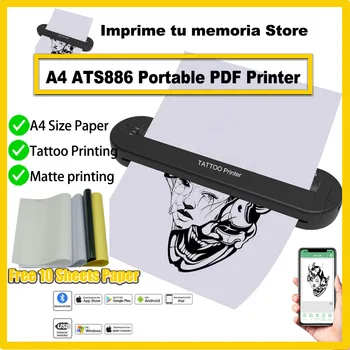A4 Matte Wireless Tattoo Transfer Stencil Printer Tattoo Transfer Thermal Copier Machine Compatible with Smartphone & PC